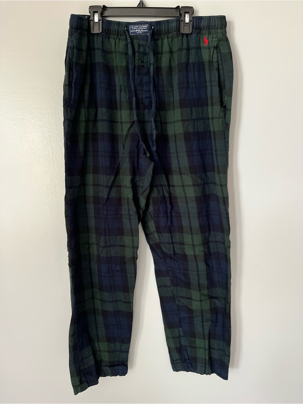 Polo Ralph Lauren Men’s Plaid Pajama Pants Green Navy Size Large